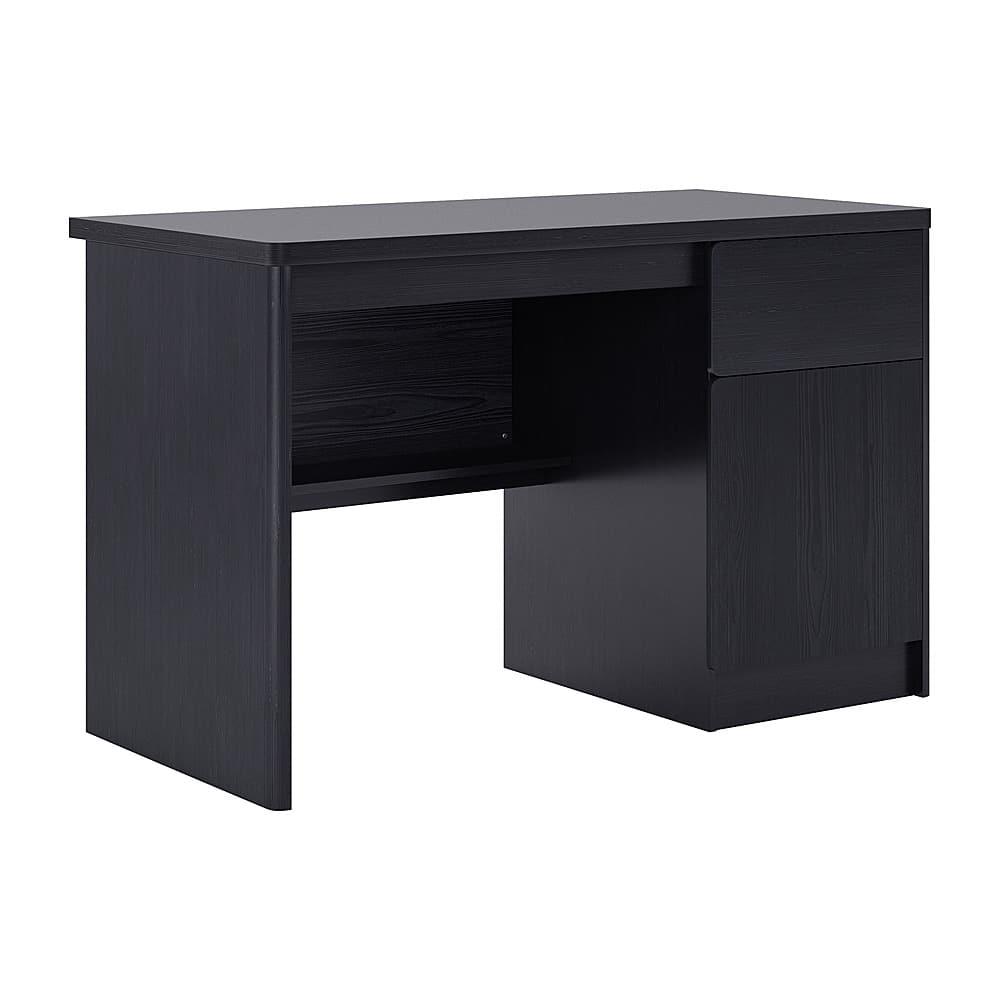 Angle View: CorLiving - Kingston Desk with Cabinet - Black Brown