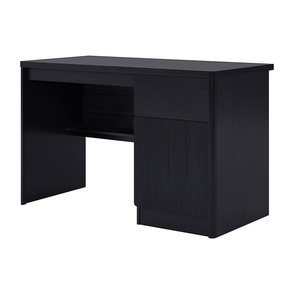 Left View: CorLiving - Kingston Desk with Cabinet - Black Brown