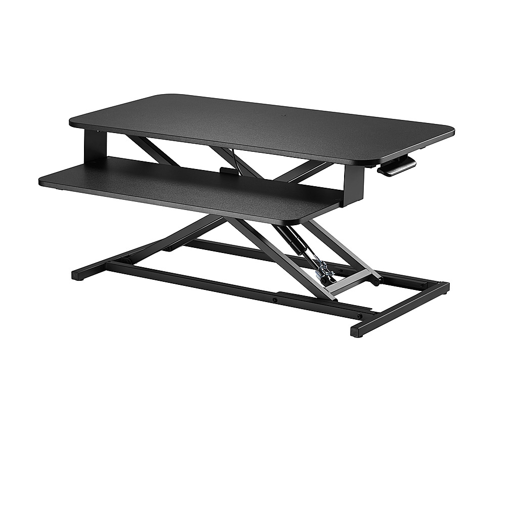 Left View: Steelcase - Migration SE Adjustable Height Standing Desk - Clay Noce