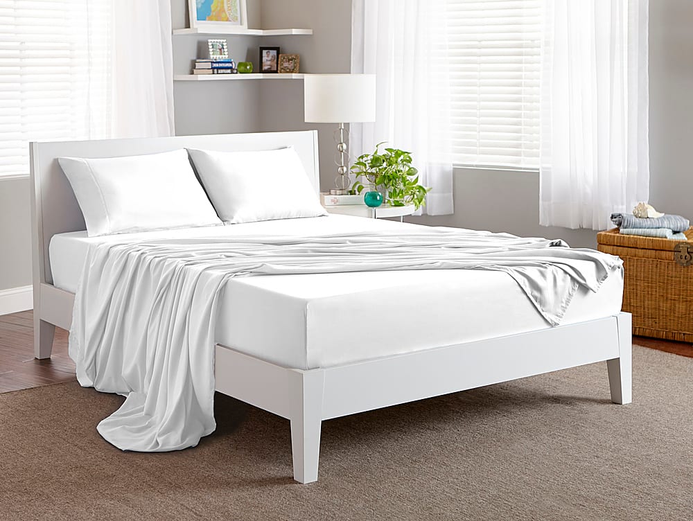 Left View: Bedgear - BASIC Seamless Sheet Sets- Full - White