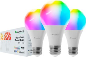 Nanoleaf - Essentials A19 Smart Thread Bluetooth LED Bulbs - 3PK - White and Colors - White - Front_Zoom