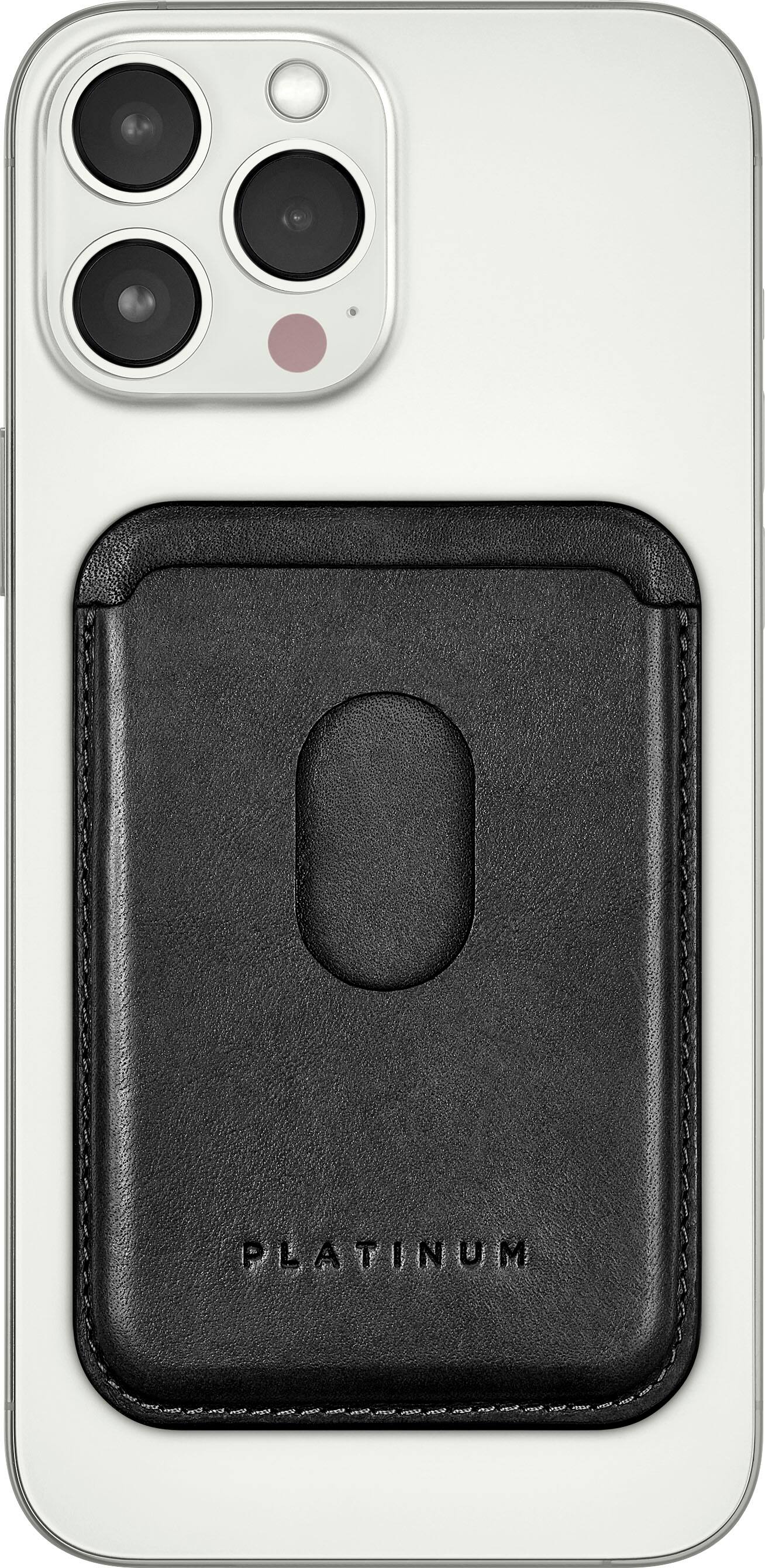 Alt View 17. Platinum™ - Horween Leather RFID Wallet for iPhone Series 15, Series 14, iPhone Series 13 and iPhone Series 12 - Black.
