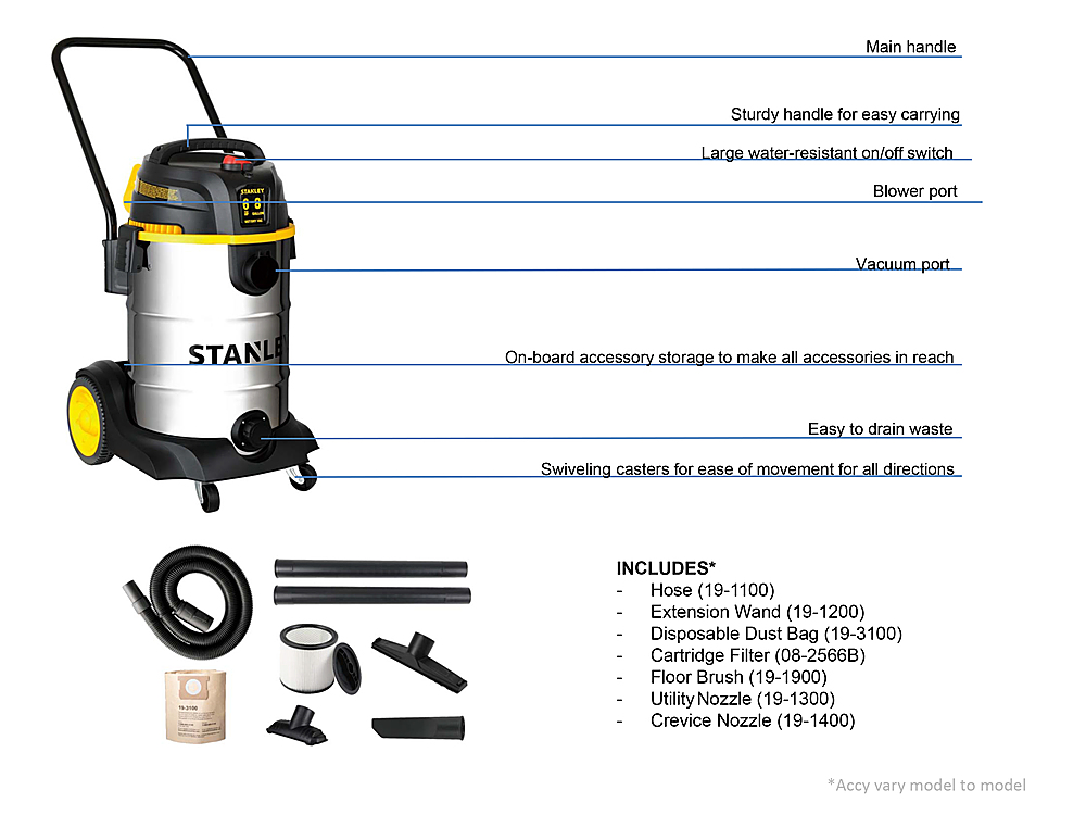 Stanley SL18402-8B 8 Gallon wet/dry vacuum metal SL18402-8B - Best Buy