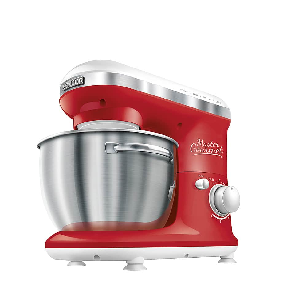 Angle View: Sencor - Tilt-Head Stand Mixer - Red