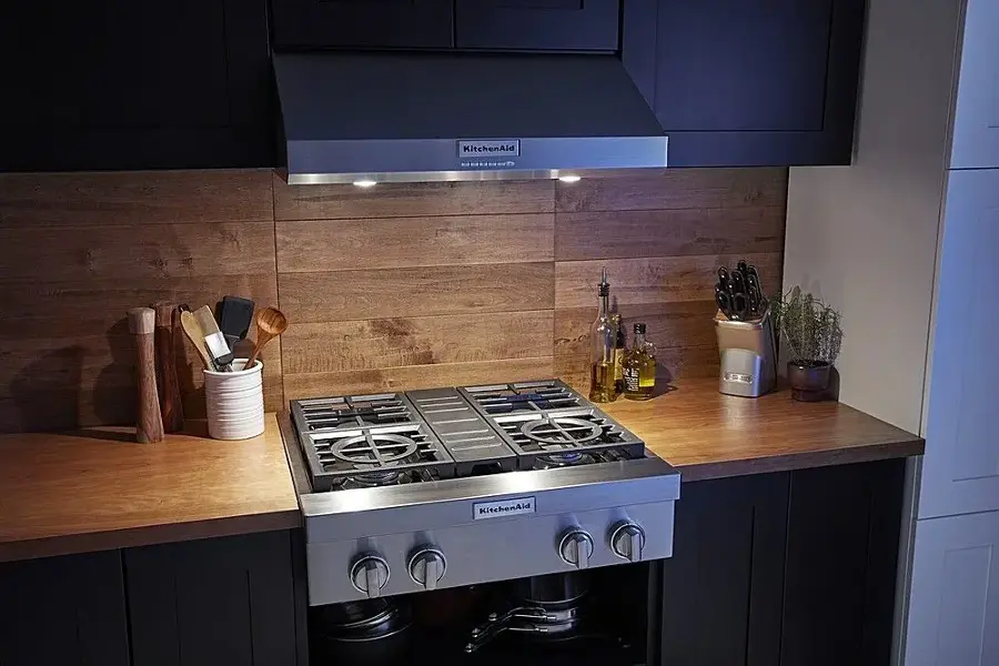Alt View 18. KitchenAid - 30" 585 CFM Motor Class Commercial-Style Under-Cabinet Range Hood System - Stainless steel.