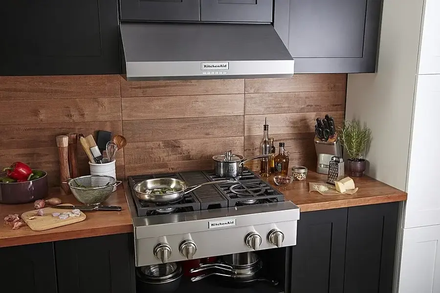 Alt View 19. KitchenAid - 30" 585 CFM Motor Class Commercial-Style Under-Cabinet Range Hood System - Stainless steel.