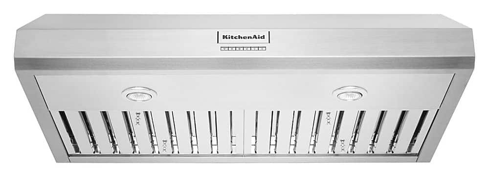 Front. KitchenAid - 36" 585 CFM Motor Class Commercial-Style Under-Cabinet Range Hood System - Stainless steel.