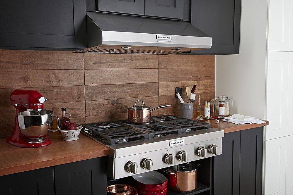 Alt View 18. KitchenAid - 36" 585 CFM Motor Class Commercial-Style Under-Cabinet Range Hood System - Stainless steel.