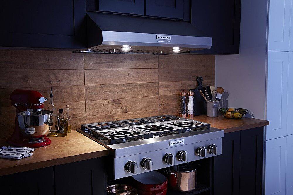 Alt View 19. KitchenAid - 36" 585 CFM Motor Class Commercial-Style Under-Cabinet Range Hood System - Stainless steel.