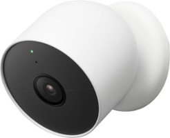 Google - Nest Cam Indoor/Outdoor Wire Free Security Camera - Snow - Front_Zoom