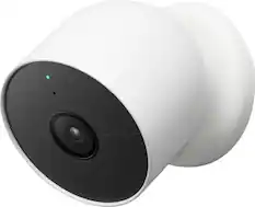 Front. Google - Nest Cam Indoor/Outdoor Wire Free Security Camera - Snow.
