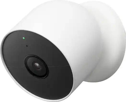 Front. Google - Nest Cam Indoor/Outdoor Wire Free Security Camera - Snow.
