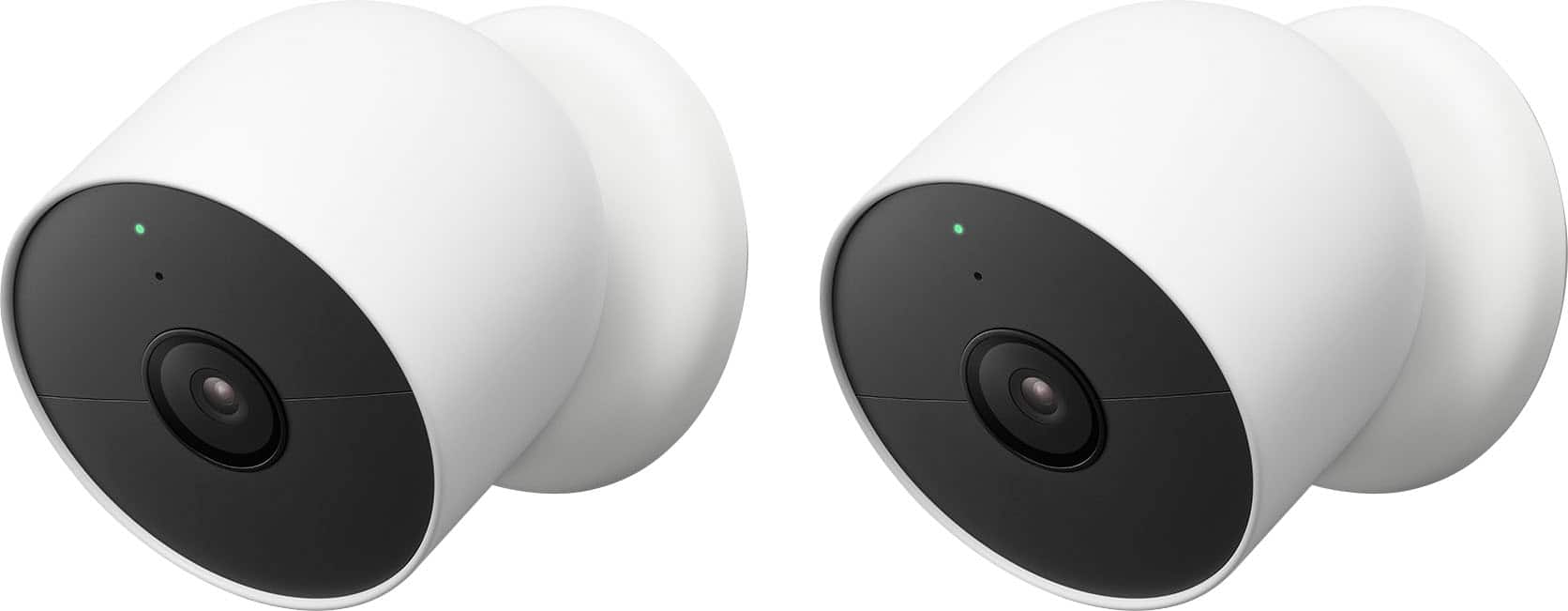 Google - Nest Cam 2 Pack Indoor/Outdoor Wire Free Security Cameras - Snow