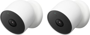 Google - Nest Cam 2 Pack Indoor/Outdoor Wire Free Security Cameras - Snow - Front_Zoom