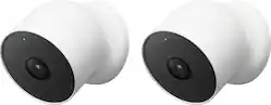 Google - Nest Cam 2 Pack Indoor/Outdoor Wire Free Security Cameras - Snow - Front_Zoom