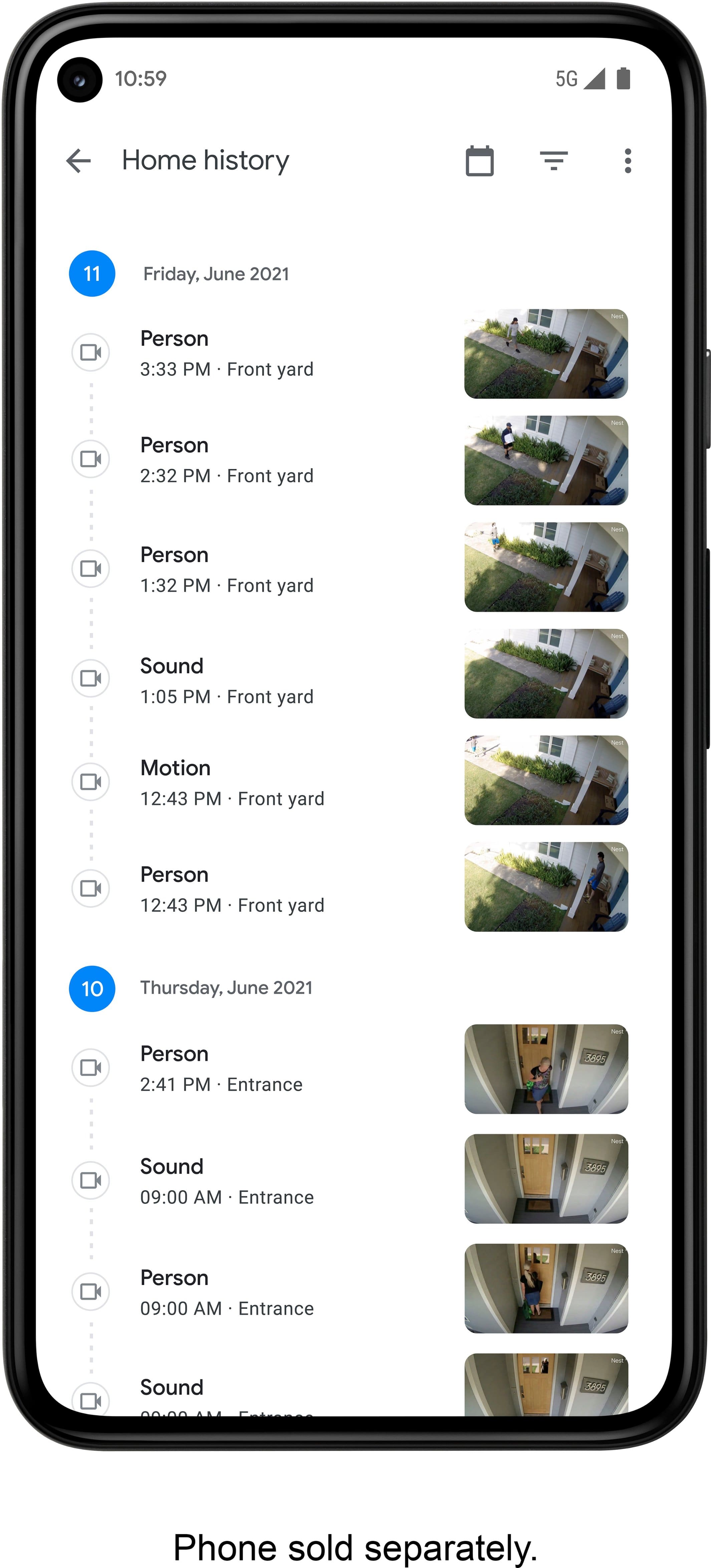 Alt View 20. Google - Nest Cam 2 Pack Indoor/Outdoor Wire Free Security Cameras - Snow.