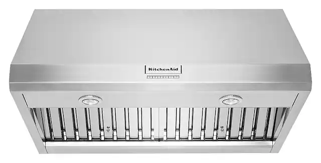 Front. KitchenAid - 36" 585 or 1170 CFM Motor Class Commercial-Style Wall-Mount Canopy Range Hood - Stainless steel.