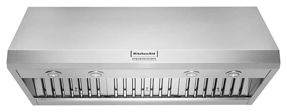 Front. KitchenAid - 48'' 585 or 1170 CFM Motor Class Commercial-Style Wall-Mount Canopy Range Hood - Stainless steel.