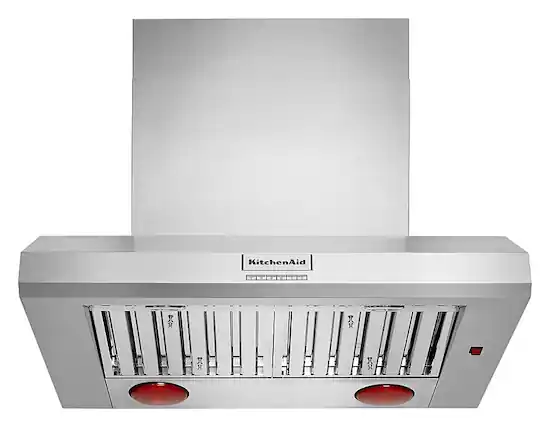 Front. KitchenAid - 36" 585 or 1170 CFM Motor Class Commercial-Style Wall-Mount Canopy Range Hood - Stainless steel.