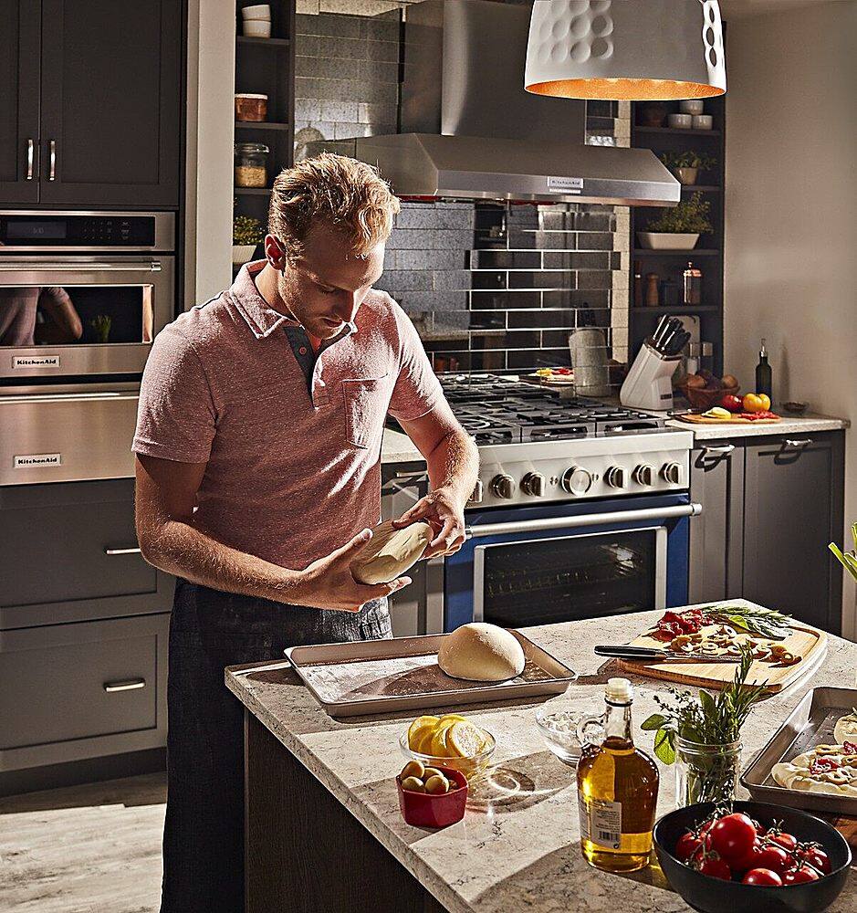 Alt View 18. KitchenAid - 36" 585 or 1170 CFM Motor Class Commercial-Style Wall-Mount Canopy Range Hood - Stainless steel.