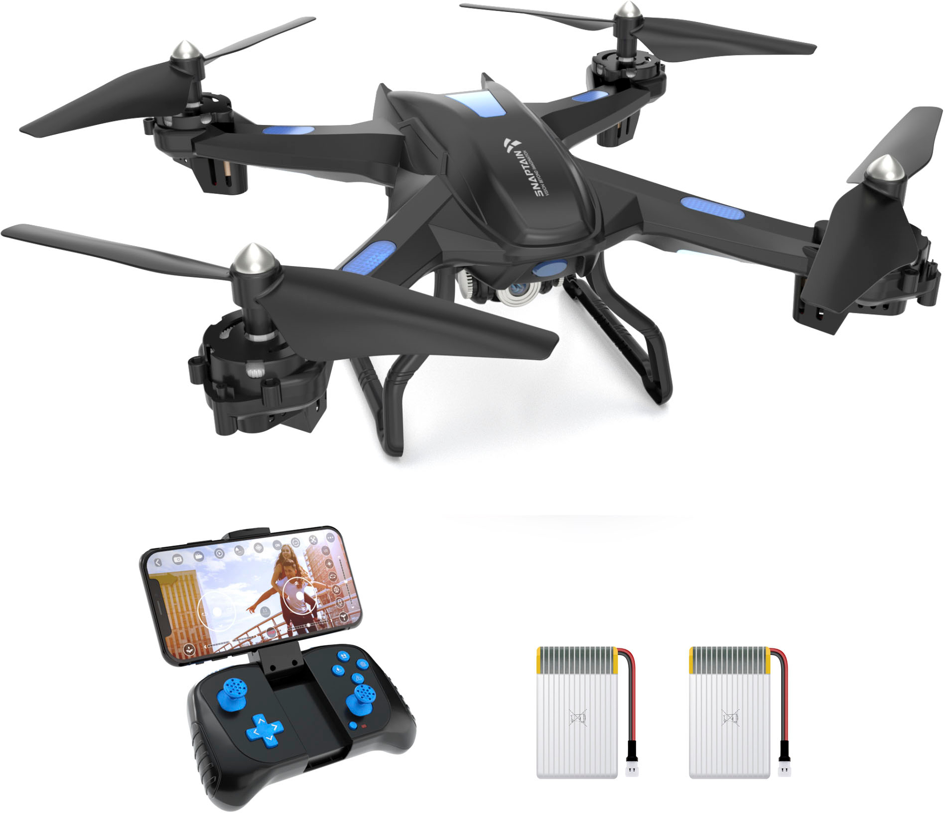 Snaptain - S5C PRO FHD Drone with Remote Controller - Black