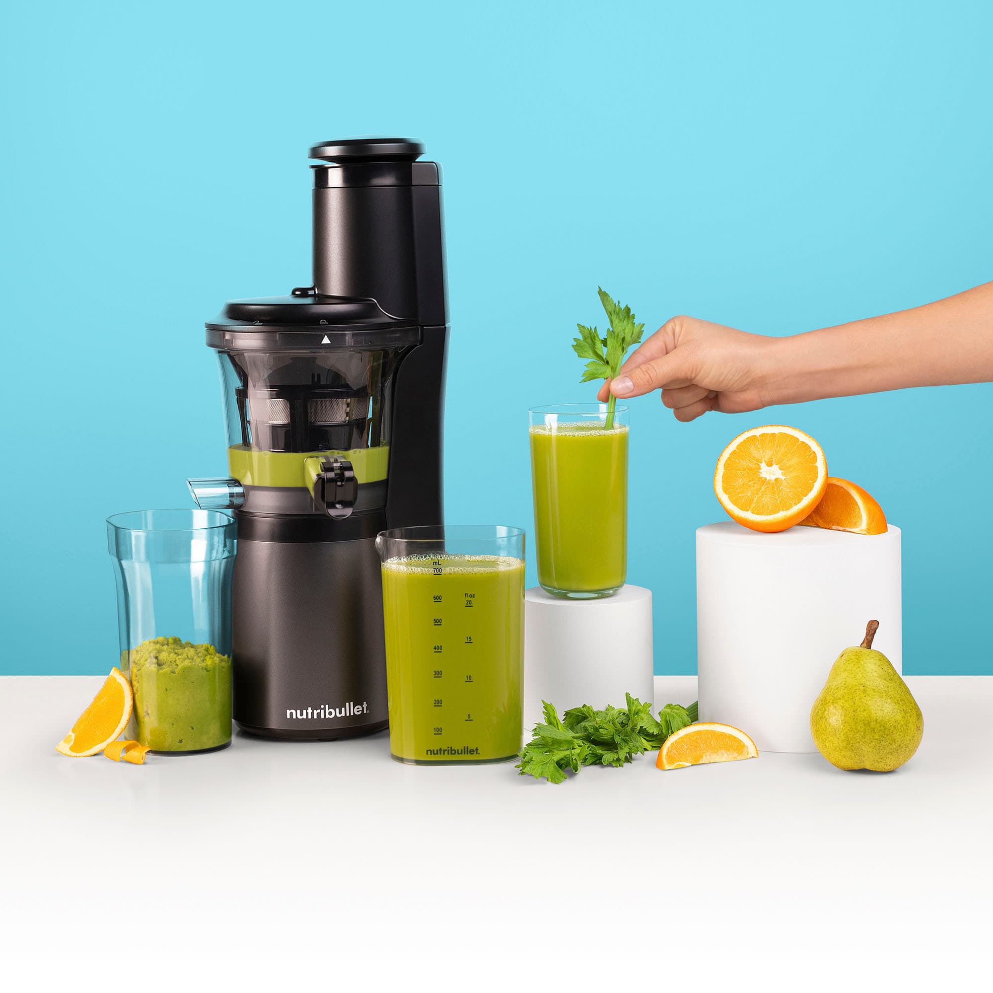 Alt View 26. NutriBullet - Slow Masticating Juicer NBJ50300 - Gray.