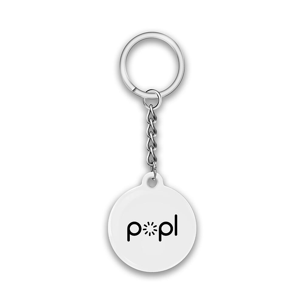 Front. Popl - Keychain - White.