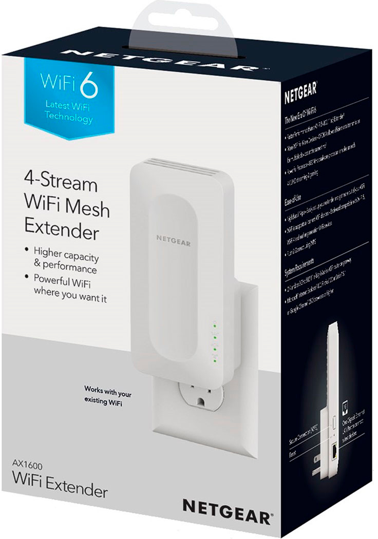 Netgear Dual-band WiFi 6 Mesh Extender - 1.6Gbps - Wall-plug - Internal  Antenna