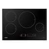 Front. Samsung - 30" Smart Induction Cooktop with Wi-Fi - Black.