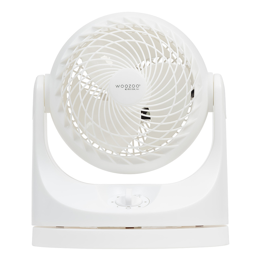 Left View: Woozoo - Oscillating Air Circulator Fan - 3 Speed - Small Room 157 ft² - White