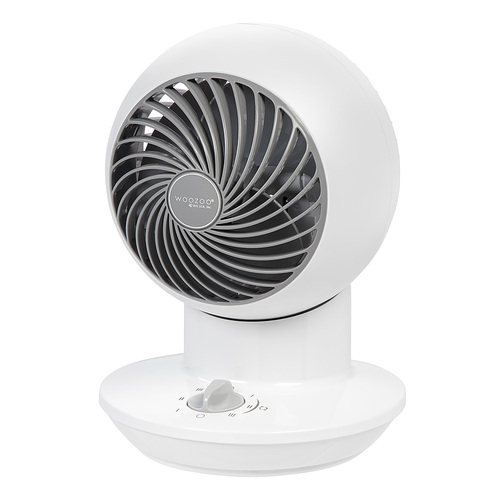 WOOZOO Mini Globe Oscillating Table Fan - 3 Speed - Small Room 117 ft² - White - White