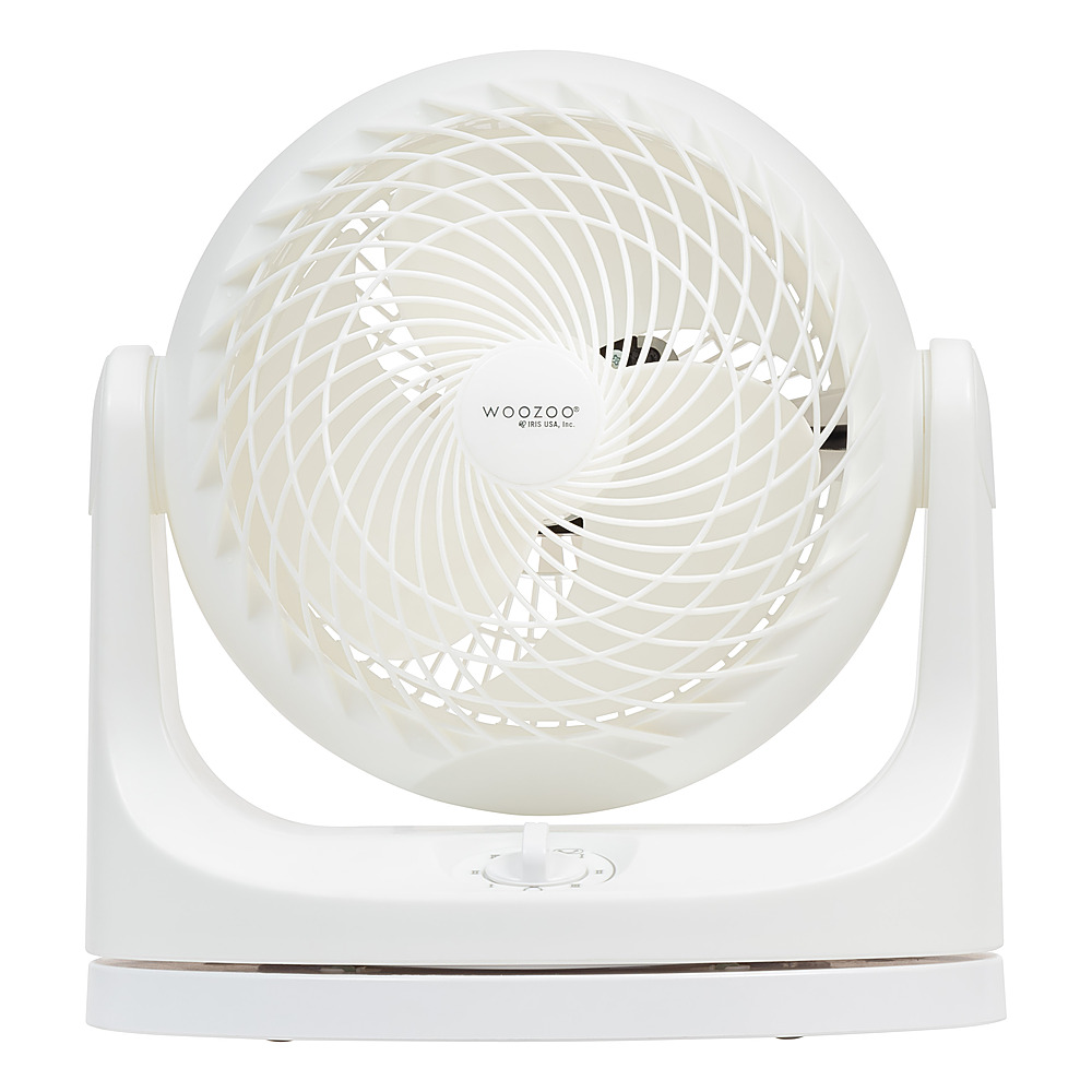 Left View: WOOZOO - Oscillating Air Circulator Fan - 3 Speed - Medium Room 275 ft² - White