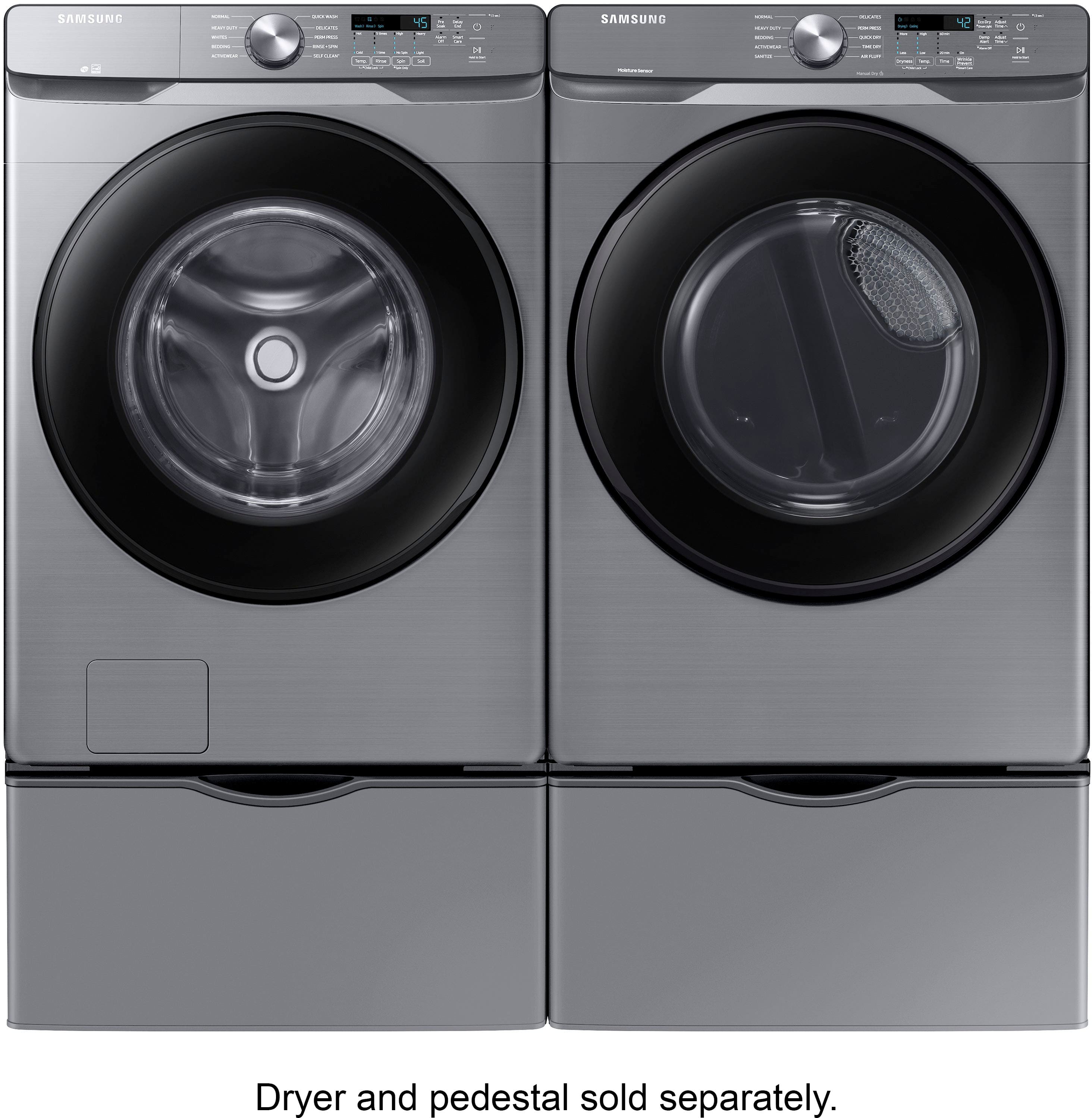 Alt View 14. Samsung - 4.5 Cu. Ft. High-Efficiency Stackable Smart Front Load Washer with Vibration Reduction Technology+ - Platinum.