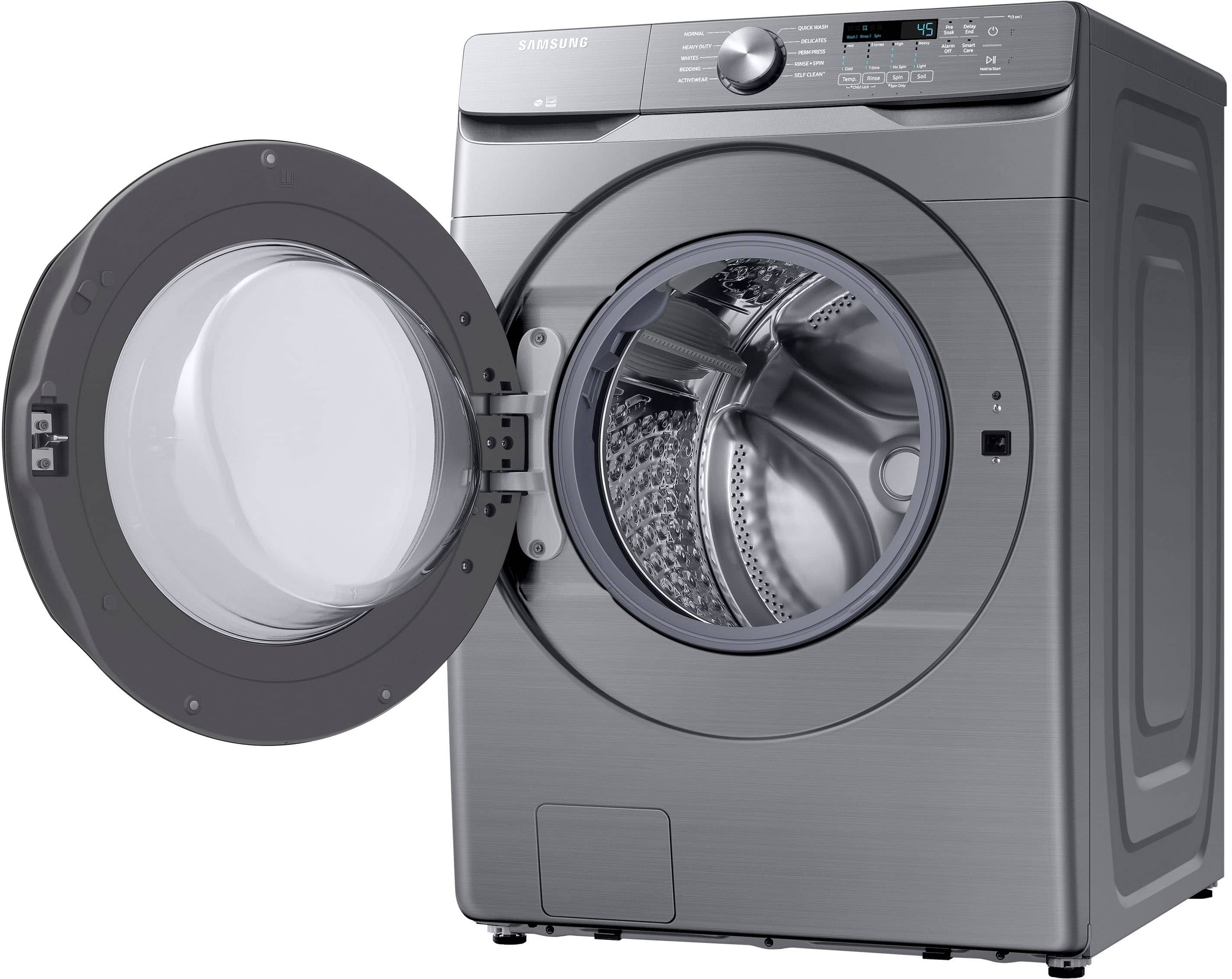 Alt View 17. Samsung - 4.5 Cu. Ft. High-Efficiency Stackable Smart Front Load Washer with Vibration Reduction Technology+ - Platinum.