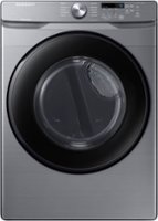 Samsung - 7.5 Cu. Ft. Stackable Electric Dryer with Sensor Dry - Platinum - Front_Zoom