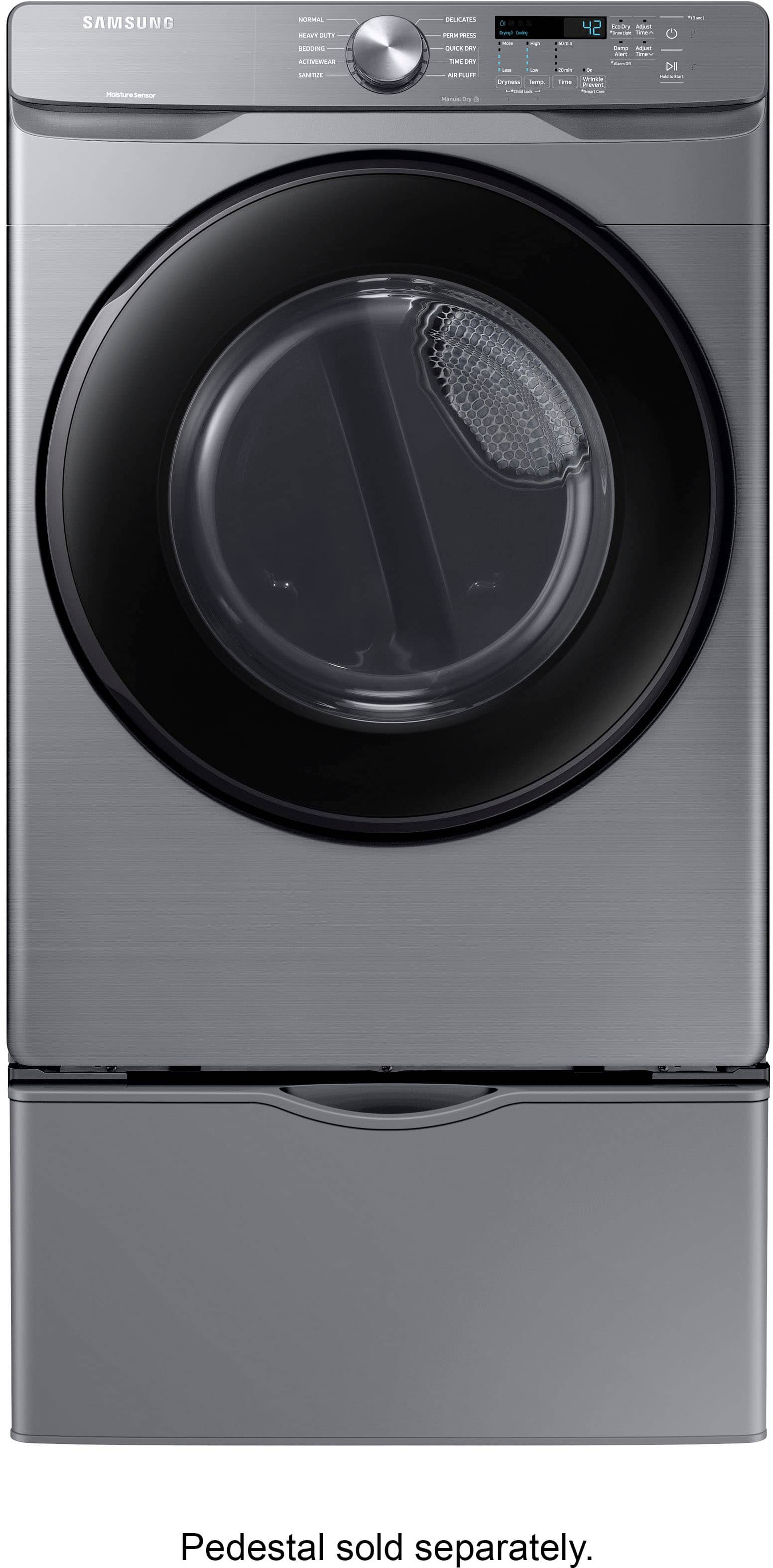 Alt View 12. Samsung - 7.5 Cu. Ft. Stackable Electric Dryer with Sensor Dry - Platinum.