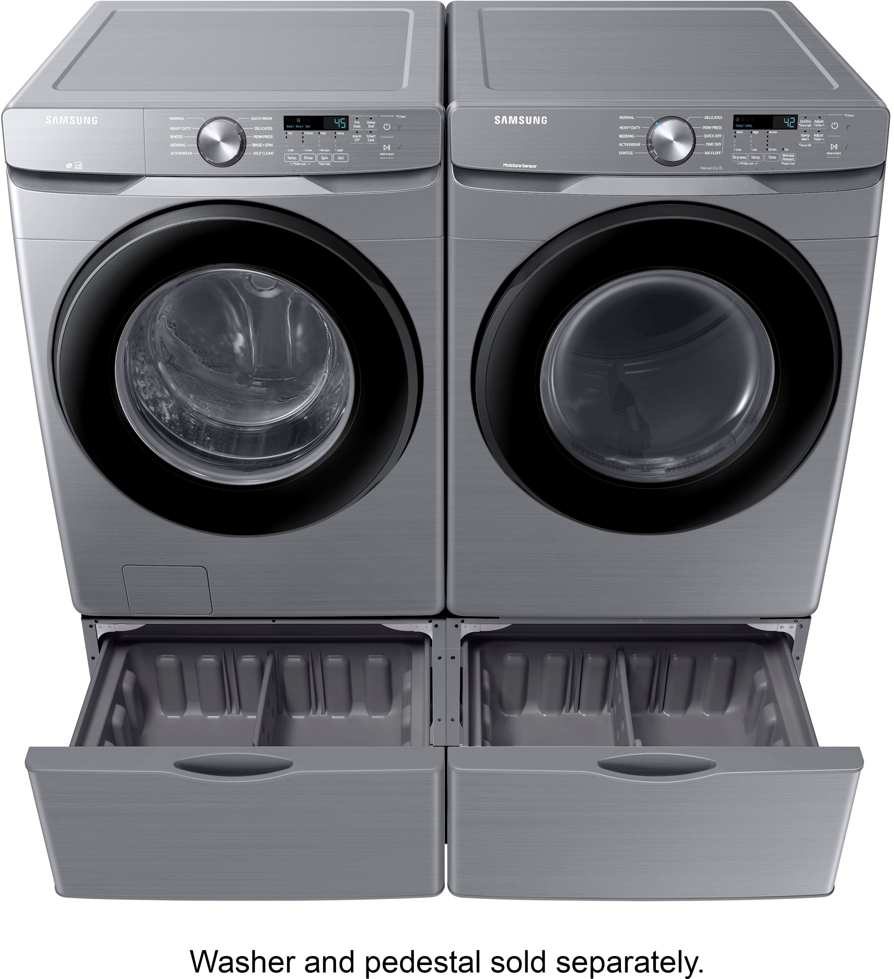 Alt View 15. Samsung - 7.5 Cu. Ft. Stackable Electric Dryer with Sensor Dry - Platinum.