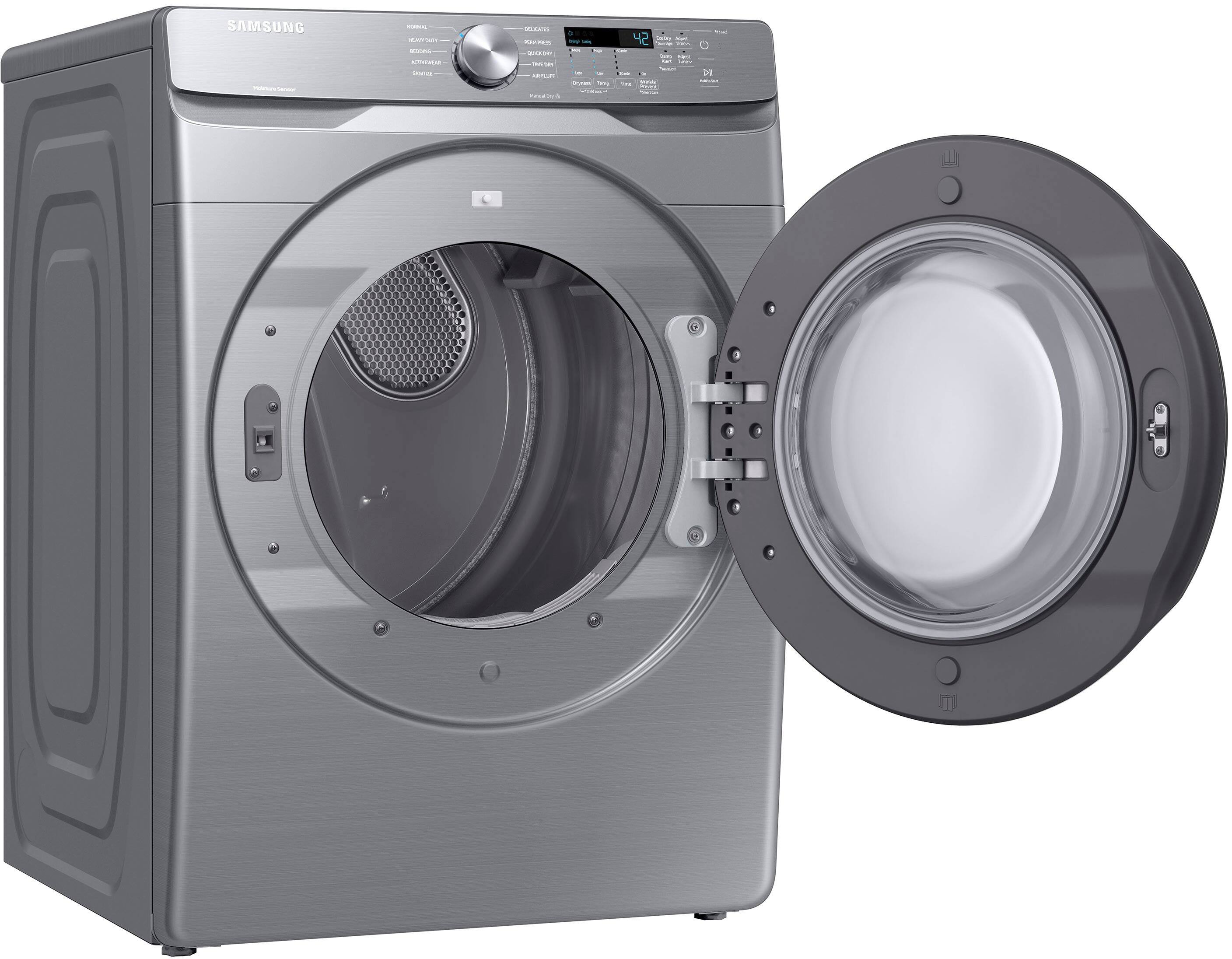 Alt View 16. Samsung - 7.5 Cu. Ft. Stackable Electric Dryer with Sensor Dry - Platinum.