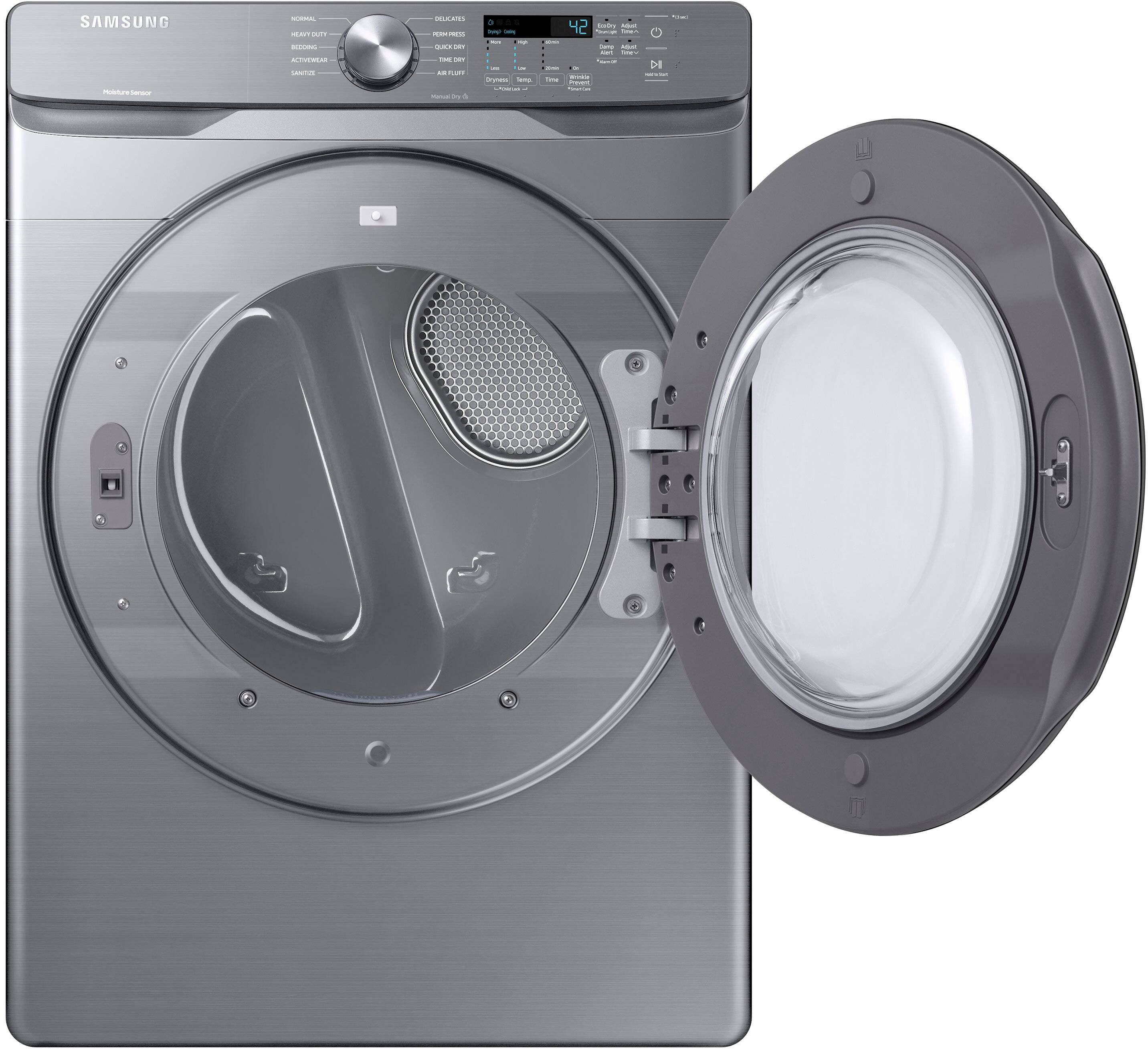Alt View 18. Samsung - 7.5 Cu. Ft. Stackable Electric Dryer with Sensor Dry - Platinum.