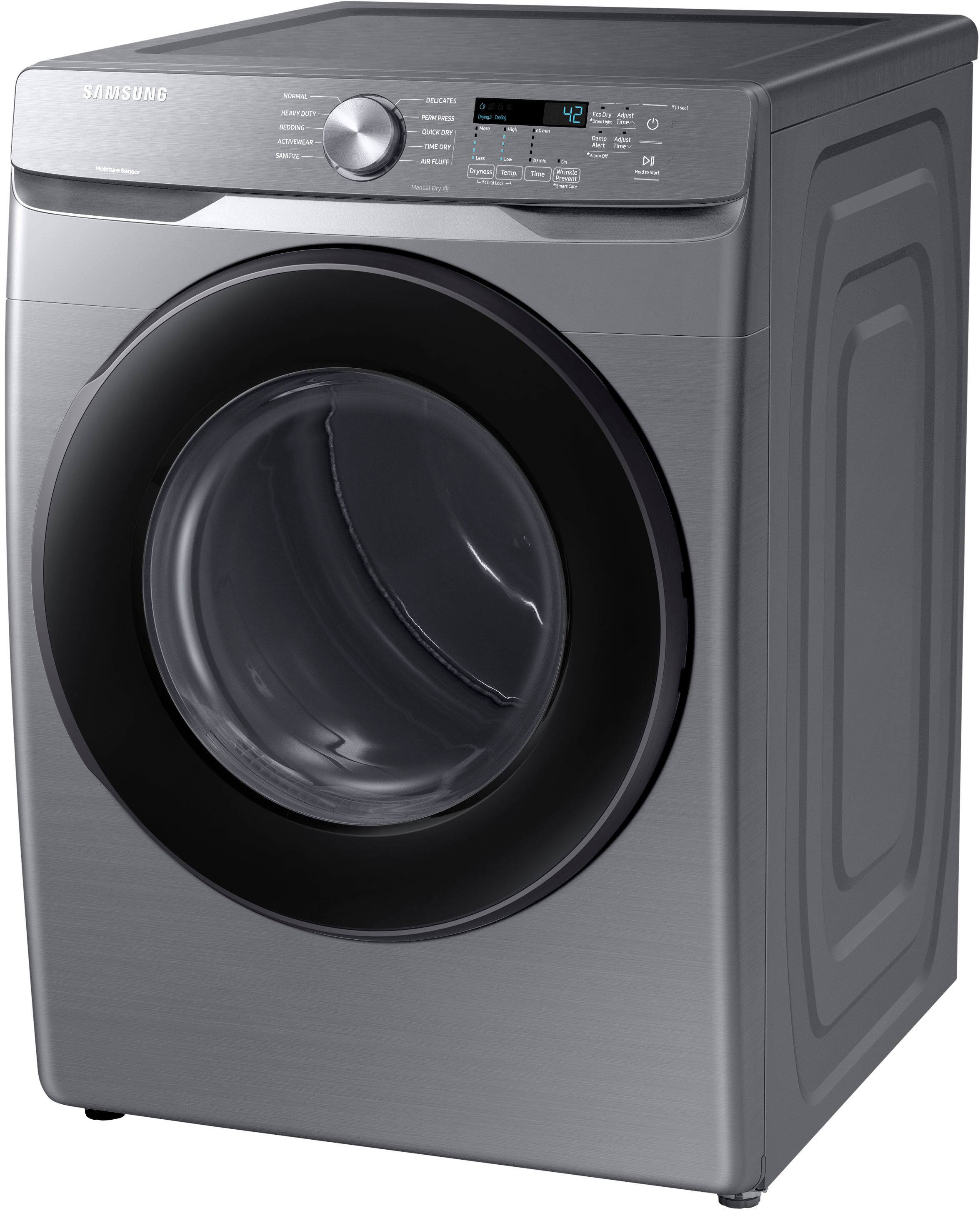 Alt View 19. Samsung - 7.5 Cu. Ft. Stackable Electric Dryer with Sensor Dry - Platinum.