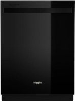 Whirlpool - 24" Top Control Built-In Dishwasher with Stainless Steel Tub, Large Capacity with Tall Top Rack, 50 dBA - Black - Front_Zoom