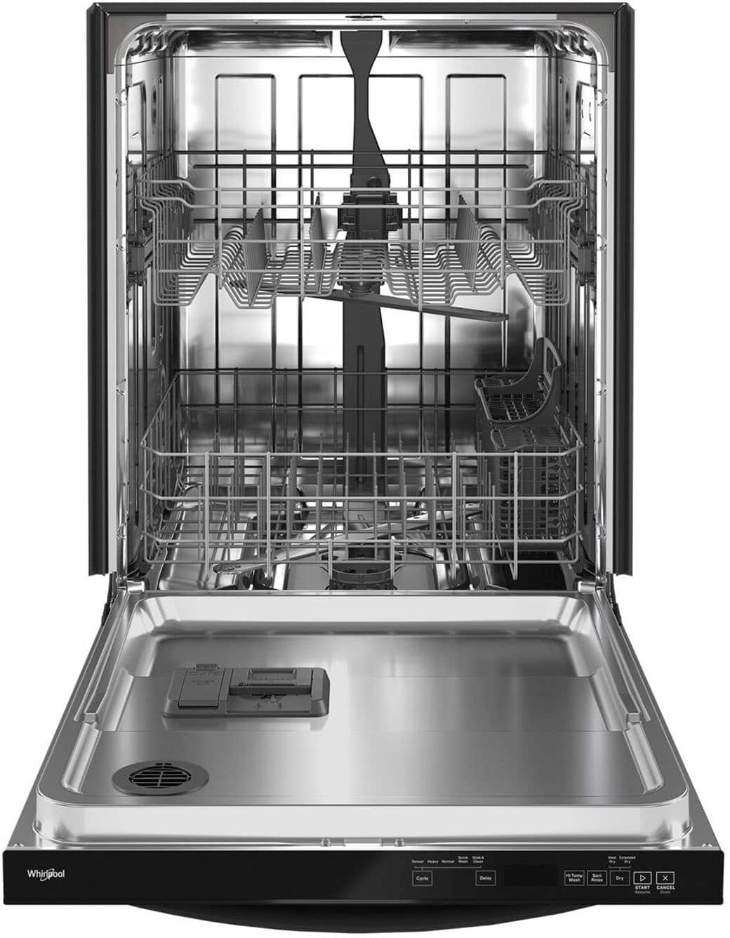Alt View 12. Whirlpool - 24" Top Control Built-In Dishwasher with Stainless Steel Tub, Large Capacity with Tall Top Rack, 50 dBA - Black.