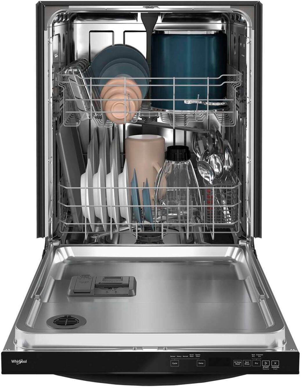 Alt View 15. Whirlpool - 24" Top Control Built-In Dishwasher with Stainless Steel Tub, Large Capacity with Tall Top Rack, 50 dBA - Black.