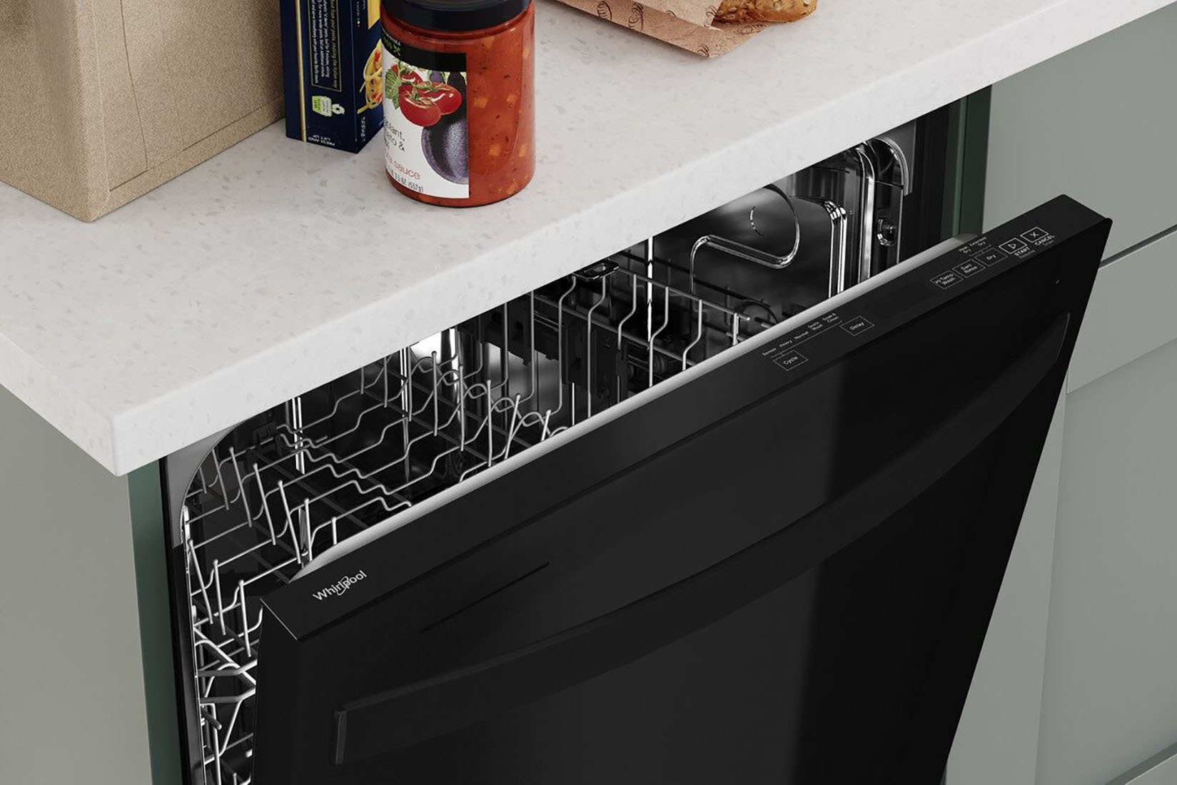 Whirlpool - 24" Top Control Built-In Dishwasher with Stainless Steel Tub, Large Capacity with Tall Top Rack, 50 dBA