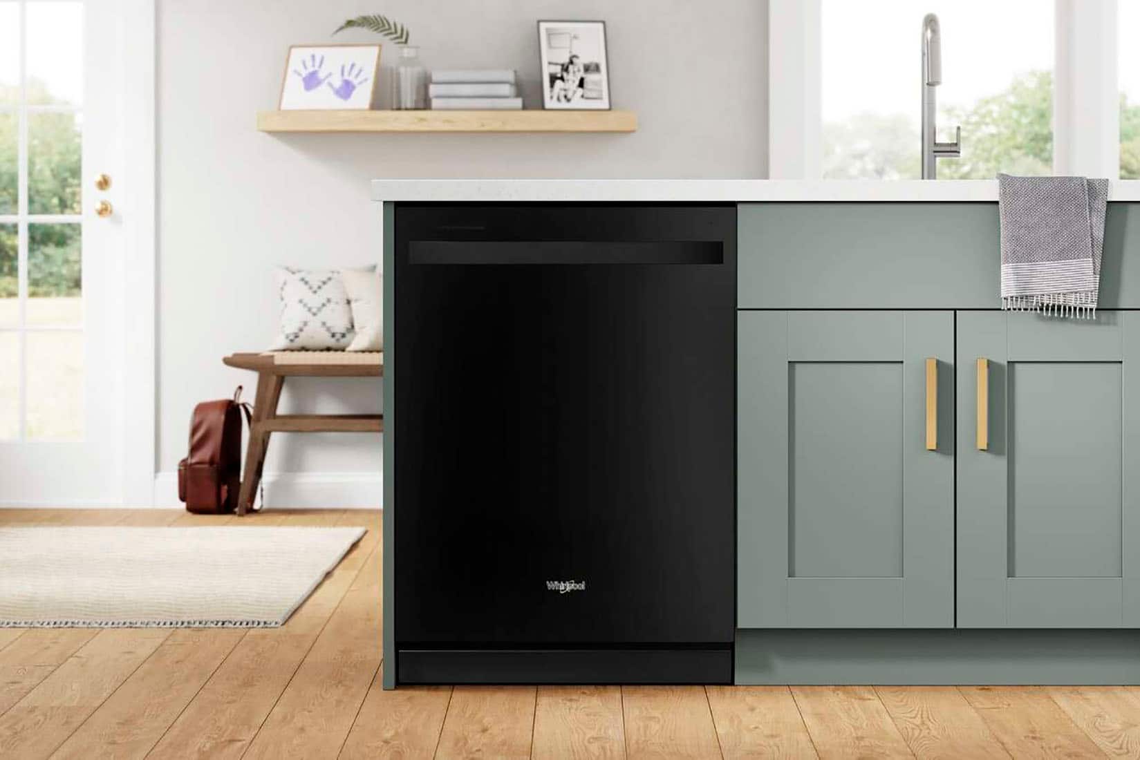 Alt View 26. Whirlpool - 24" Top Control Built-In Dishwasher with Stainless Steel Tub, Large Capacity with Tall Top Rack, 50 dBA - Black.