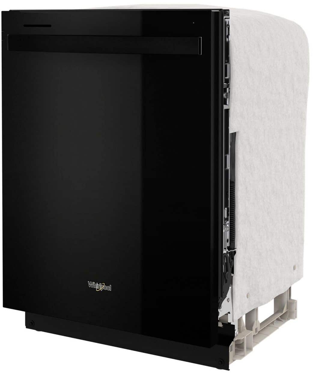 Left. Whirlpool - 24" Top Control Built-In Dishwasher with Stainless Steel Tub, Large Capacity with Tall Top Rack, 50 dBA - Black.