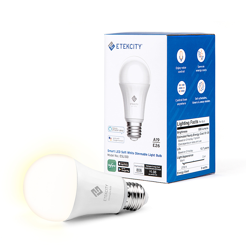 Best Buy: Etekcity Smart LED Cool White Light Bulb (1-Pack) White