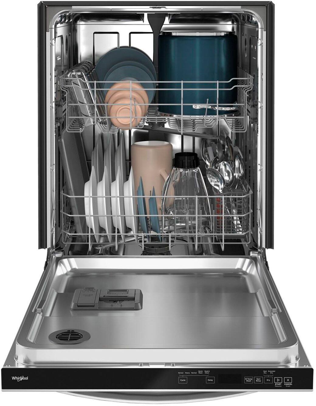 Alt View 14. Whirlpool - 24" Top Control Built-In Dishwasher with Stainless Steel Tub, Large Capacity with Tall Top Rack, 50 dBA - Stainless Steel.