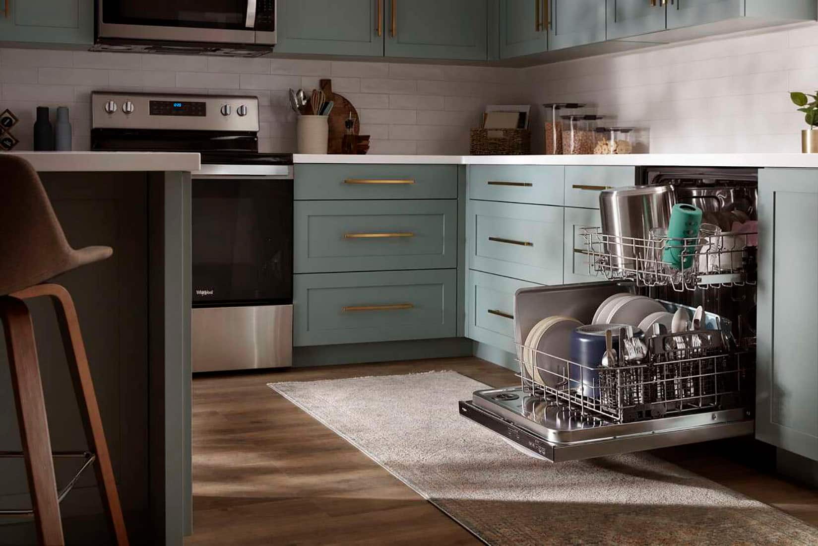 Alt View 25. Whirlpool - 24" Top Control Built-In Dishwasher with Stainless Steel Tub, Large Capacity with Tall Top Rack, 50 dBA - Stainless Steel.