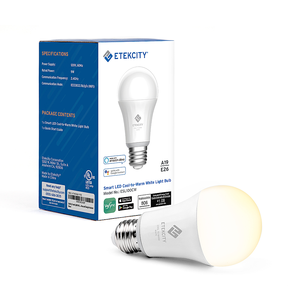 Best Buy: Etekcity Smart LED Cool White Light Bulb (1-Pack) White